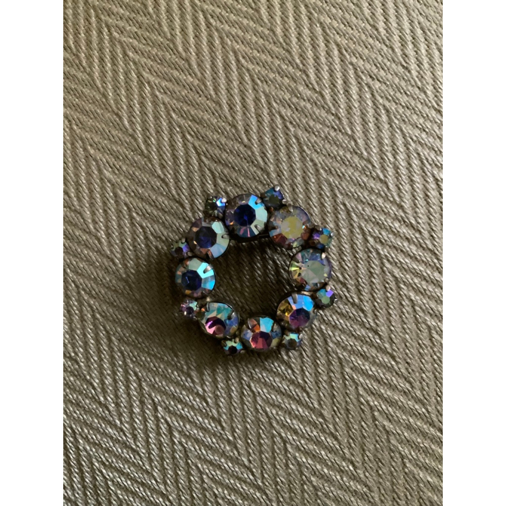 Cora Silver Iridescent Rhinestone Brooch One Size - Picture 6 of 8